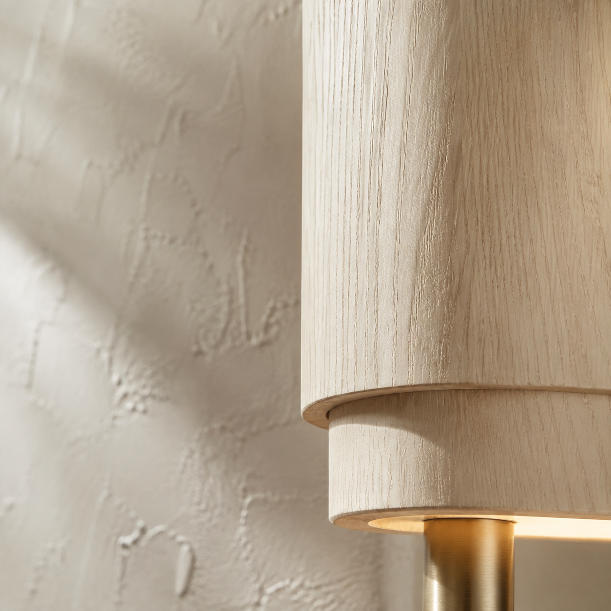 Pale ash wood lighting detail with fine grain