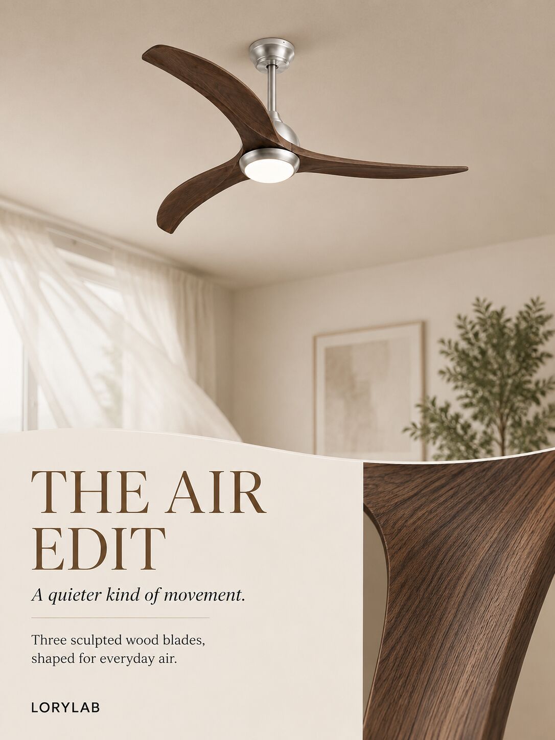 The Air Edit — three sculpted wood blades