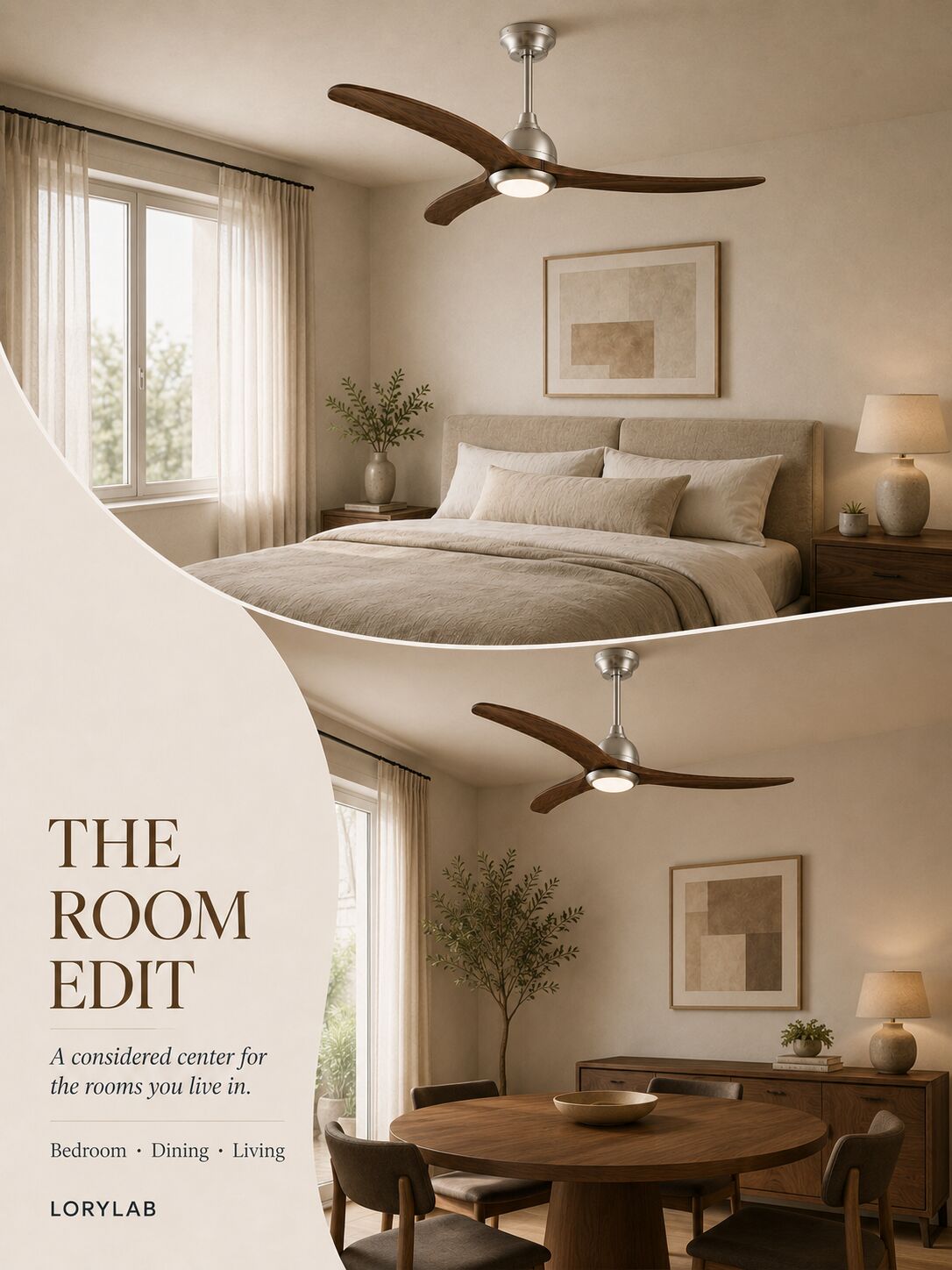The Room Edit — bedroom and dining room