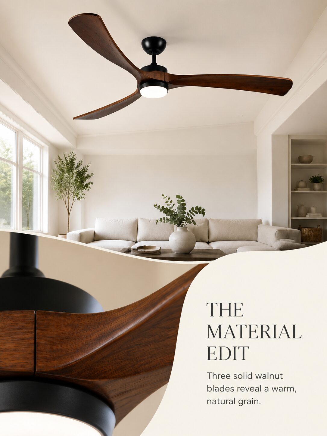 The Material Edit — solid walnut blade grain