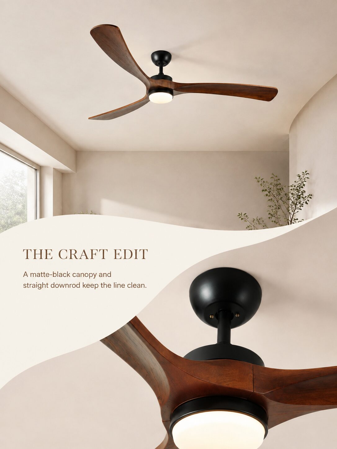 The Craft Edit — matte-black canopy and straight downrod
