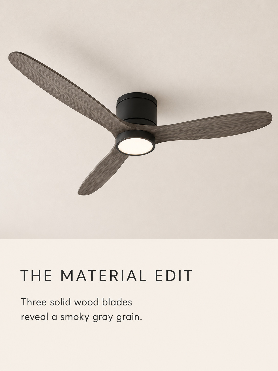 Gray solid wood blade material detail