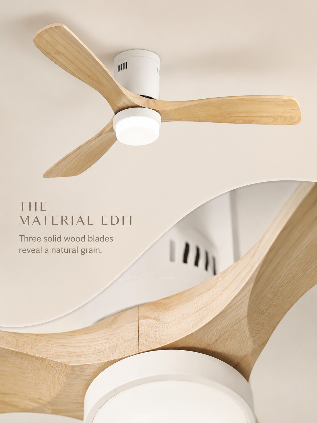 Natural wood blade grain detail