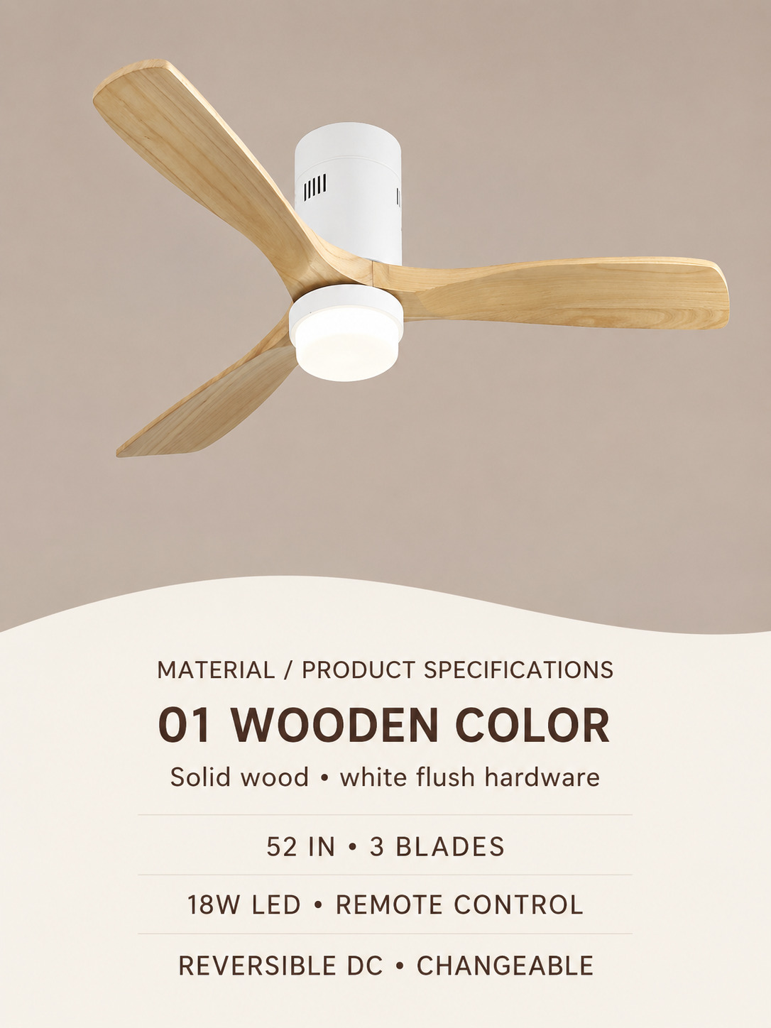Wooden Color product specifications card