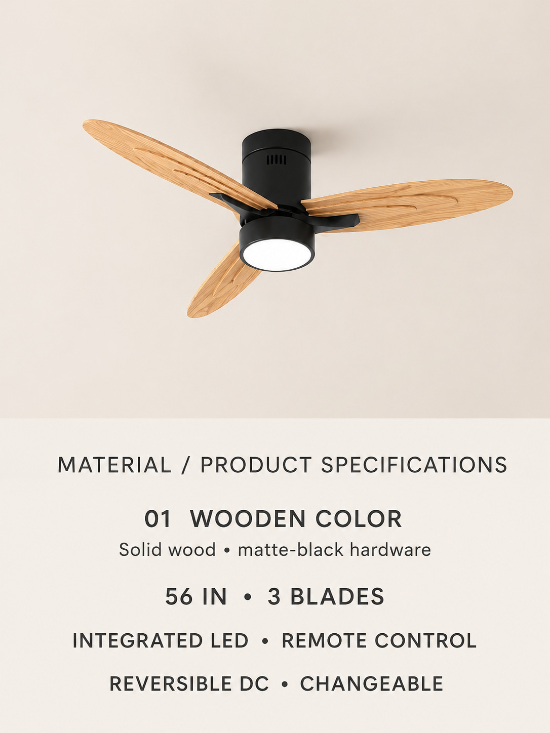 Wooden Color product specifications card