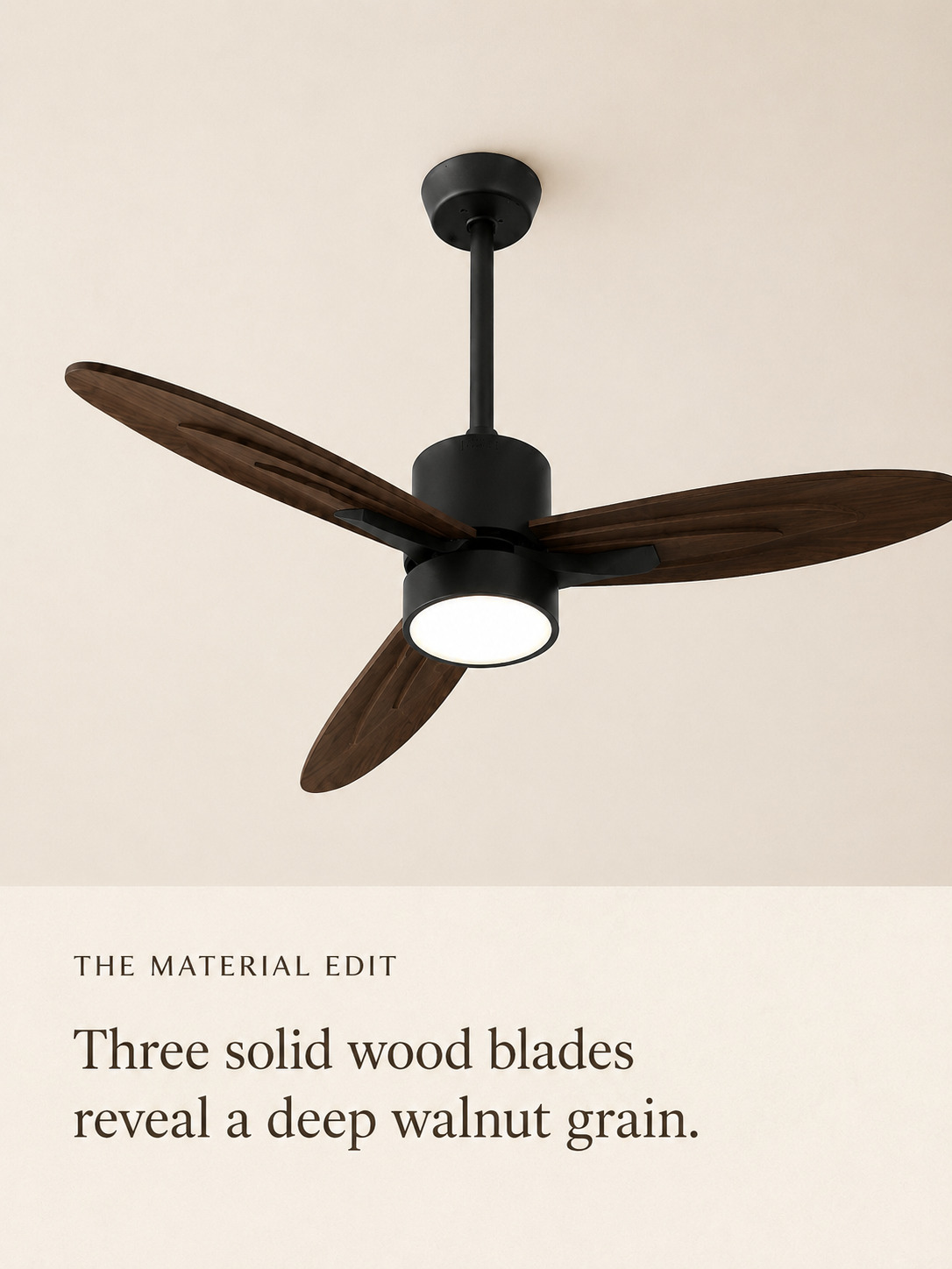 Walnut Color solid wood blade material detail