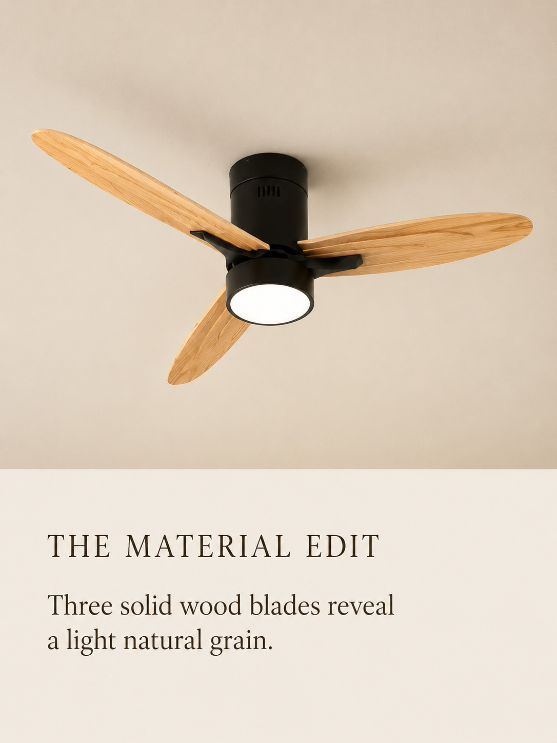Light natural wood blade material detail