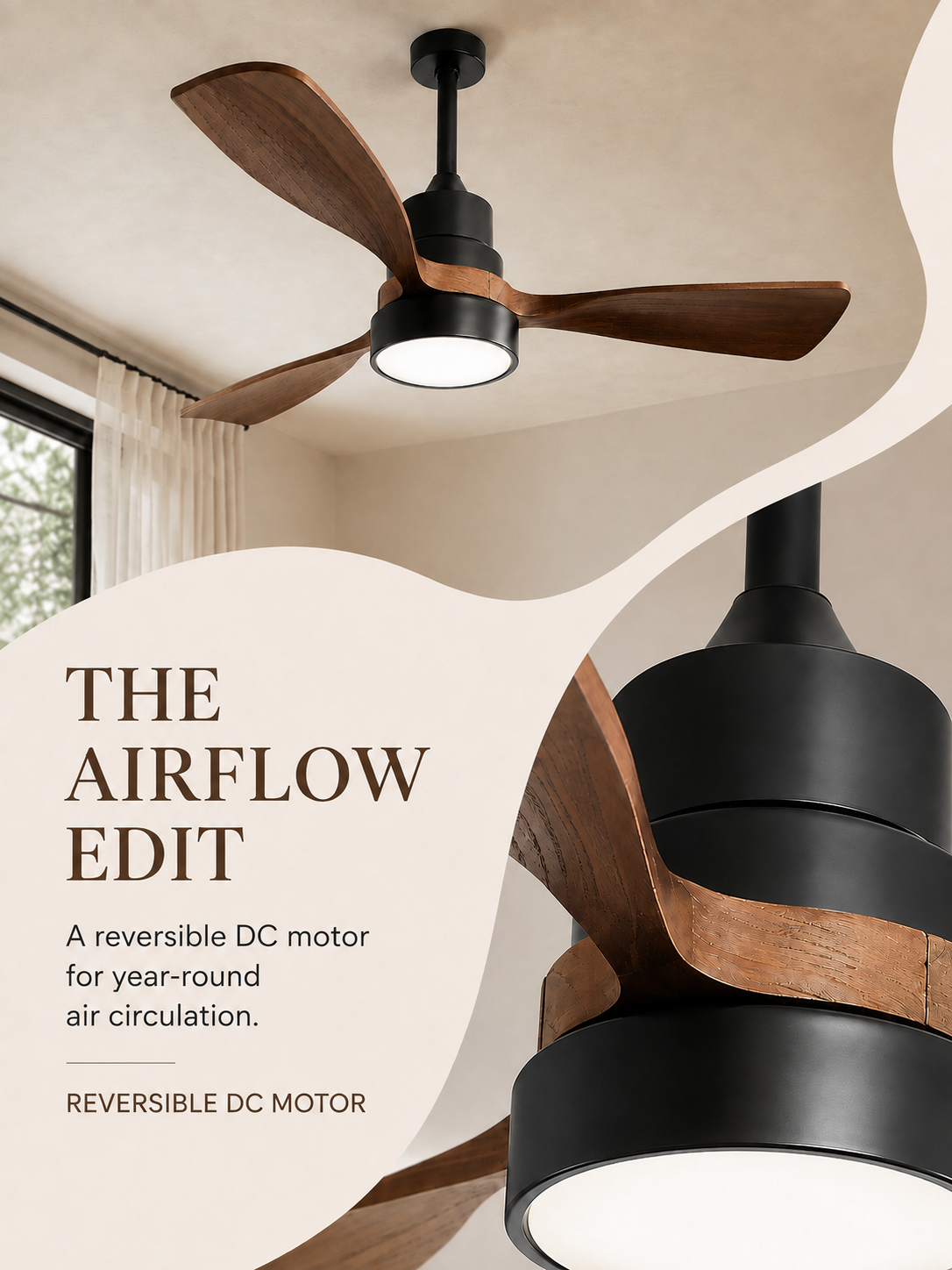 The Adjustment Edit for Walnut Color ceiling fan