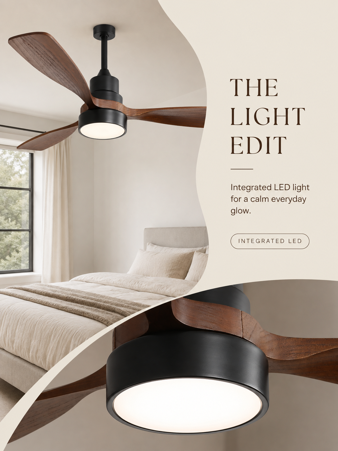 The Light Edit for Walnut Color ceiling fan