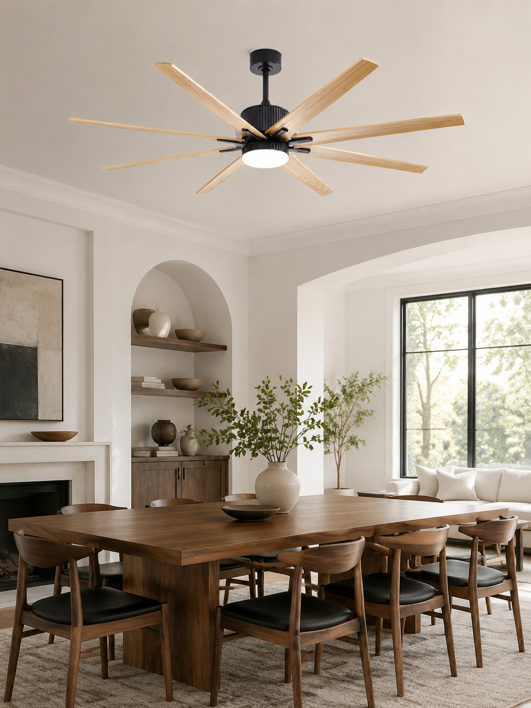 Type A ceiling fan in a second interior setting