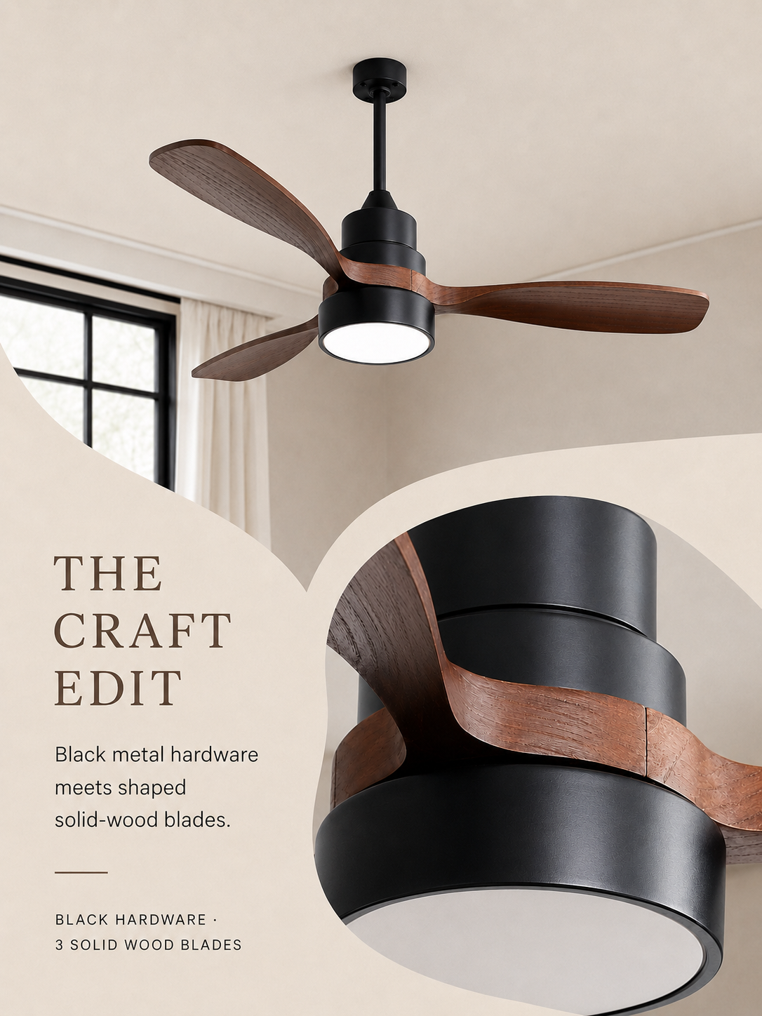 The Craft Edit for Walnut Color ceiling fan