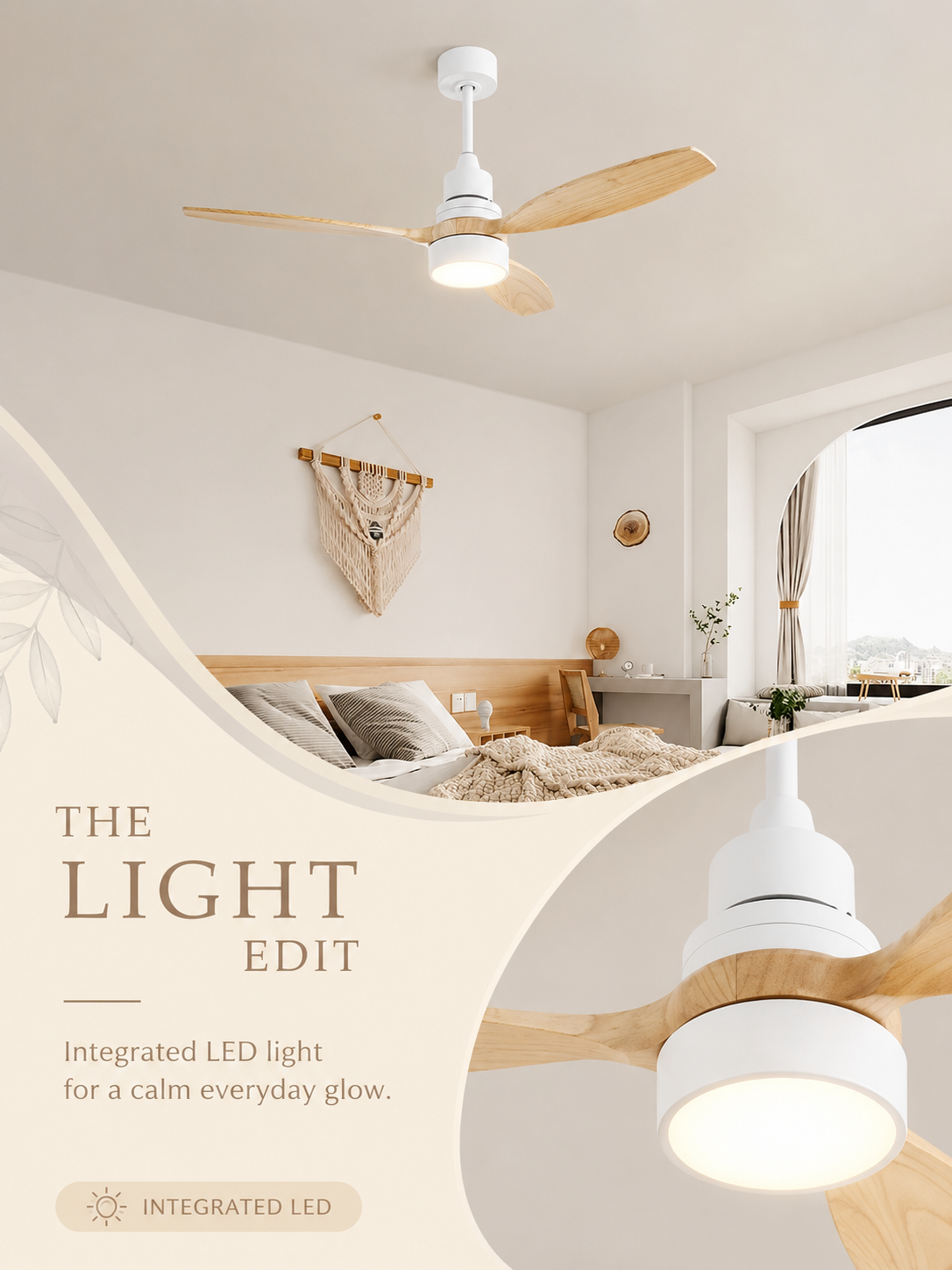 The Light Edit for Wooden Color ceiling fan