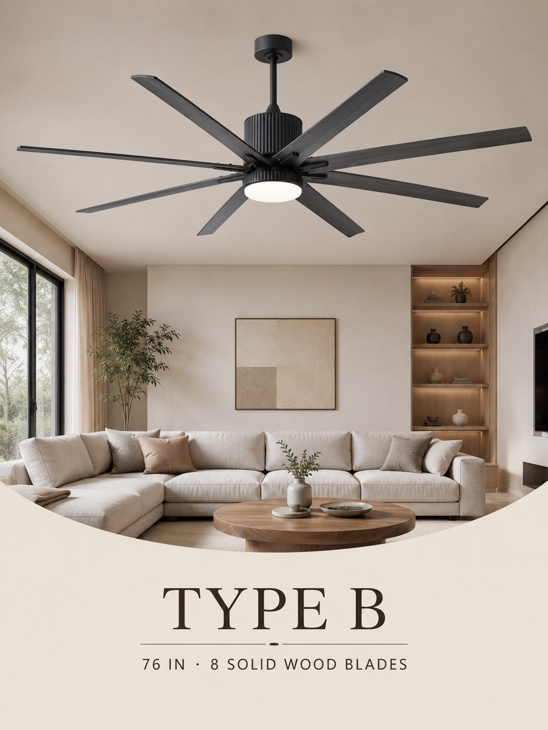 Type B ceiling fan finish display